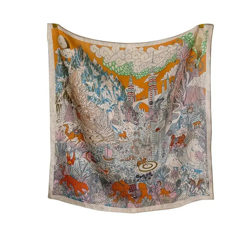 Vintage Floral Print Scarf