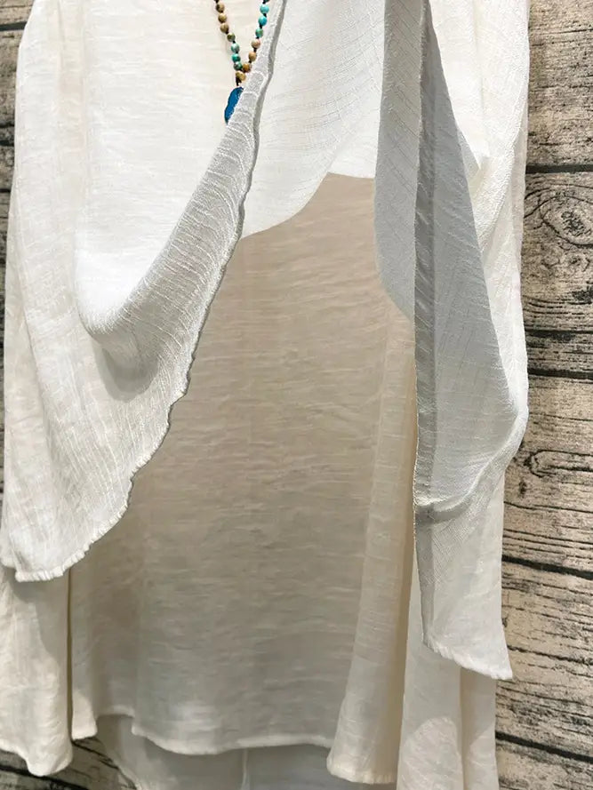 Tiered White Tank Top