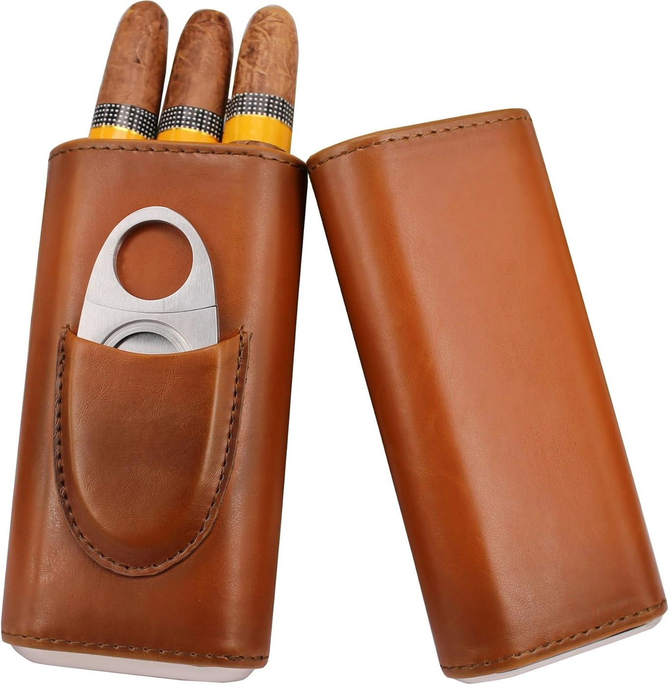 Leather Cigar Case/Humidor w/ Cutter
