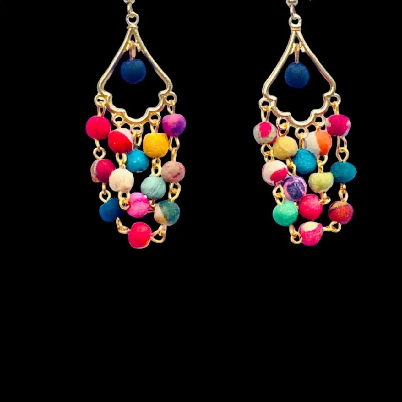 Sari Beaded Loop Earrings