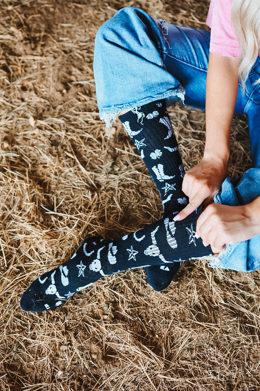 Lucky Chuck Get Western Boot Socks