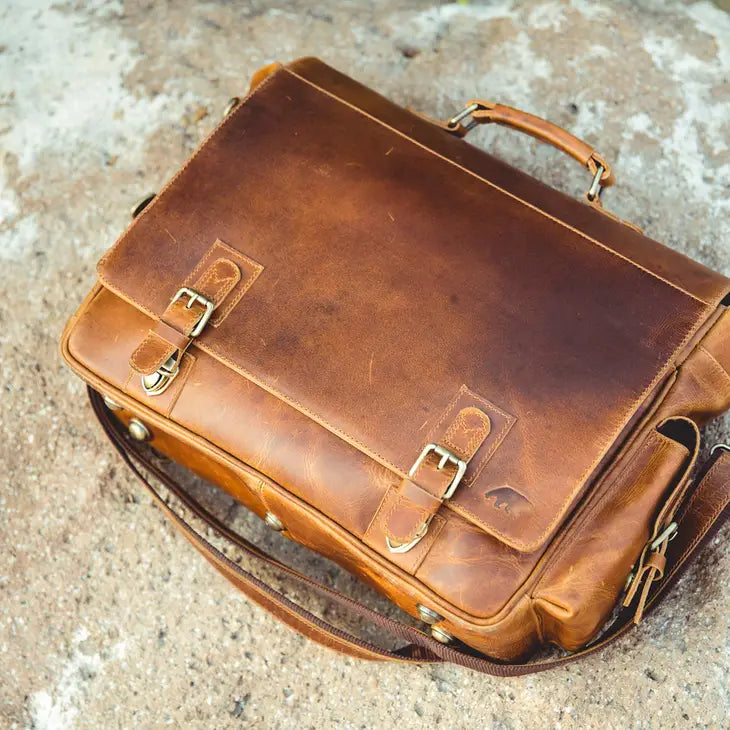 Sitka Leather Messenger Bag - Antique Brown