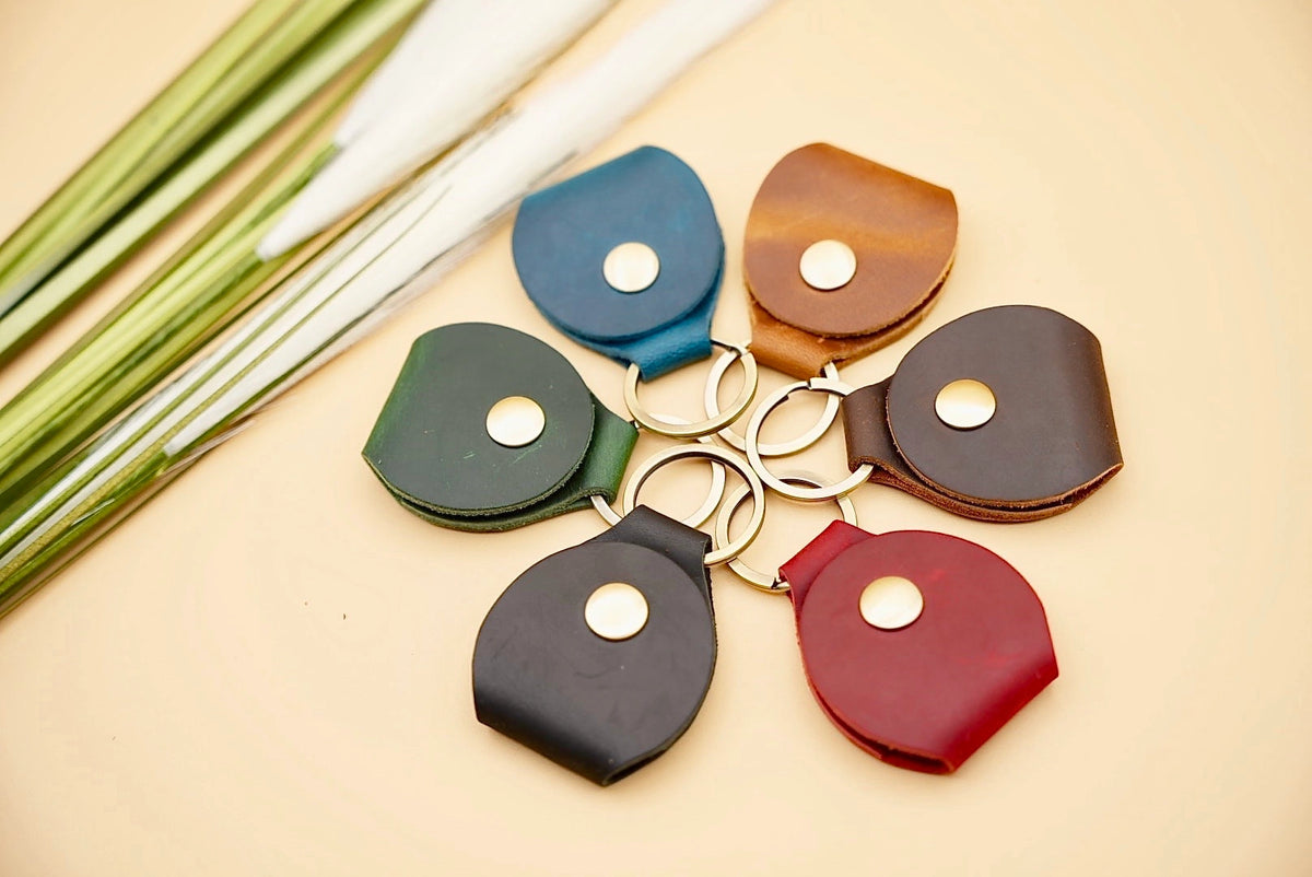 Leather Guitar Pick Holder Keychain