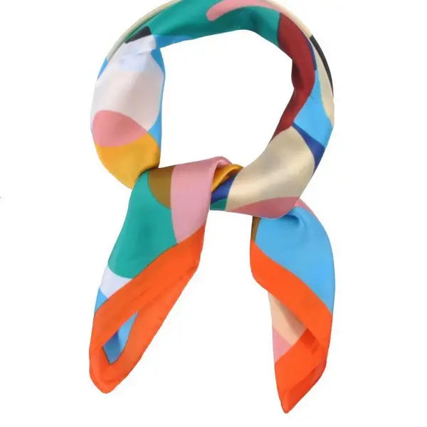 Floral Print Abstract Silky Scarf