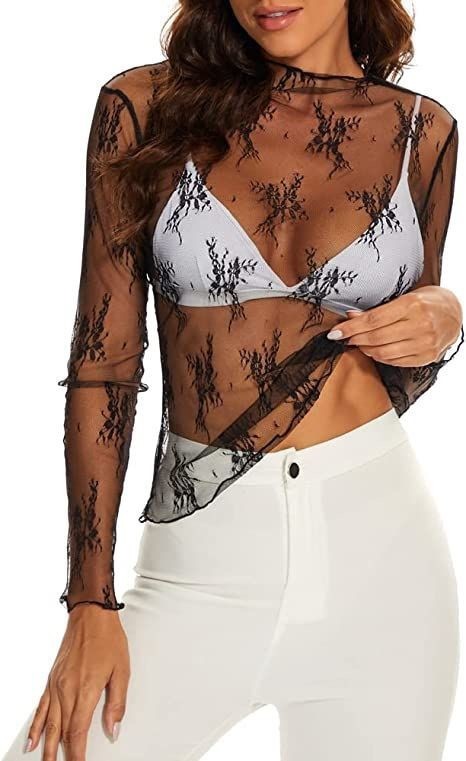 Long Sleeve Mesh Top - Online Only
