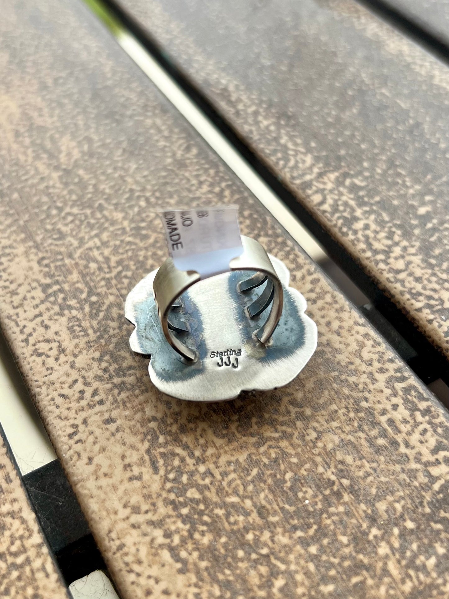 Jeff James Navajo Kingman Turquoise Ring - Size 8.5