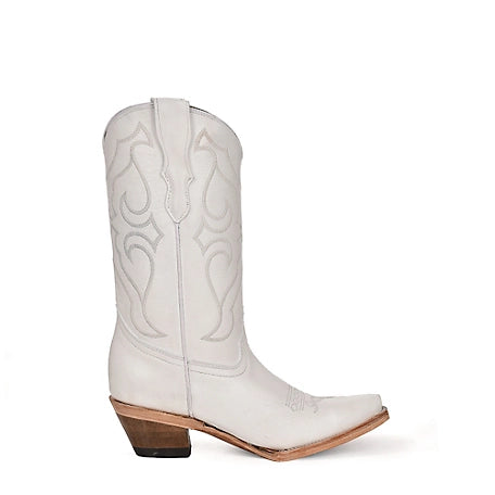 Corral Teen White Embroidered Boot
