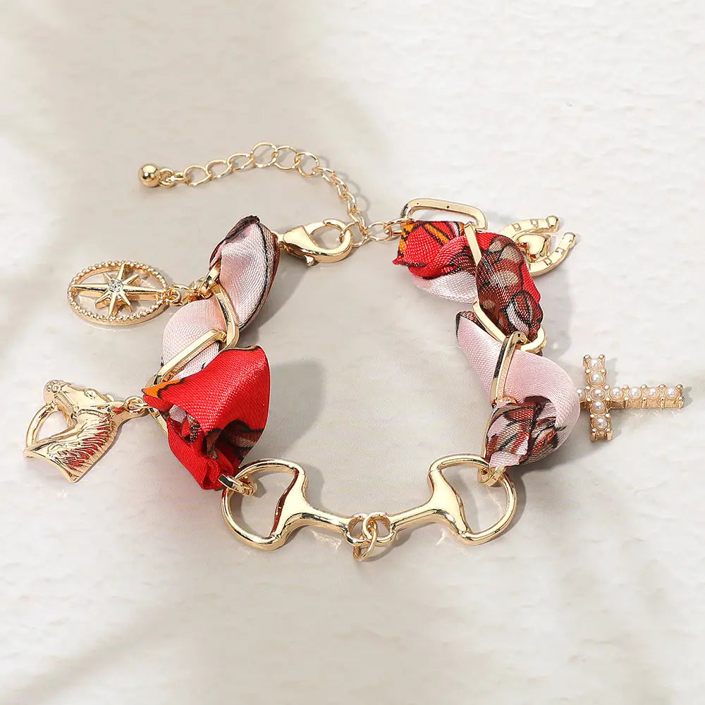 Horsebit Link Charm Bandana Bracelets