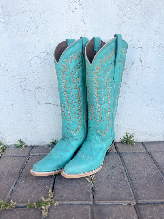 Circle G Bright Turquoise Embroidery Boot