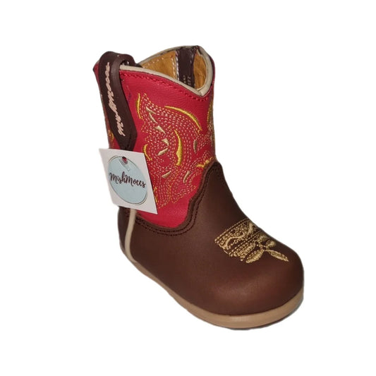 Fireball Red Round Toe Baby Boot