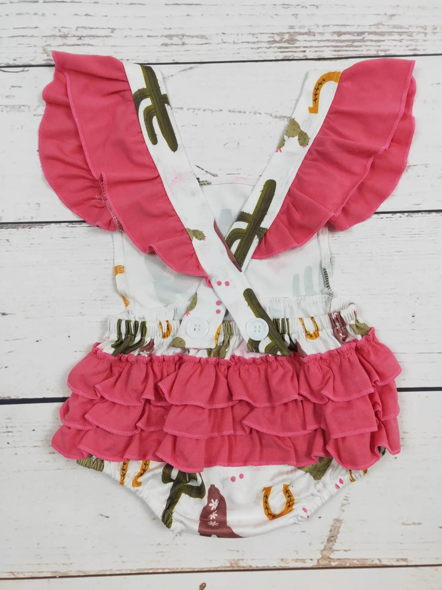 Cactus & Boots Baby Girl Bubble Romper