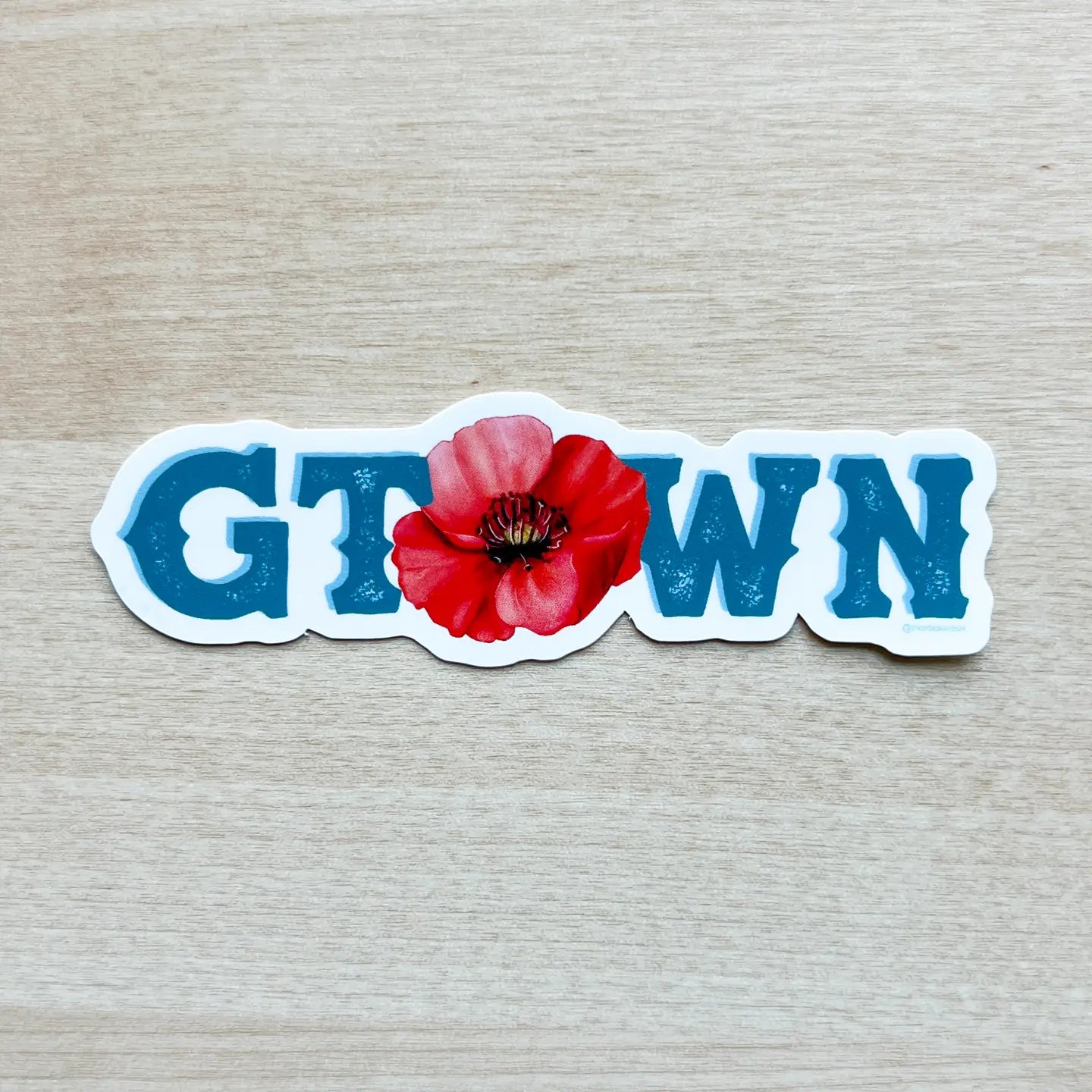Georgetown "G-Town" Red Poppy Sticker