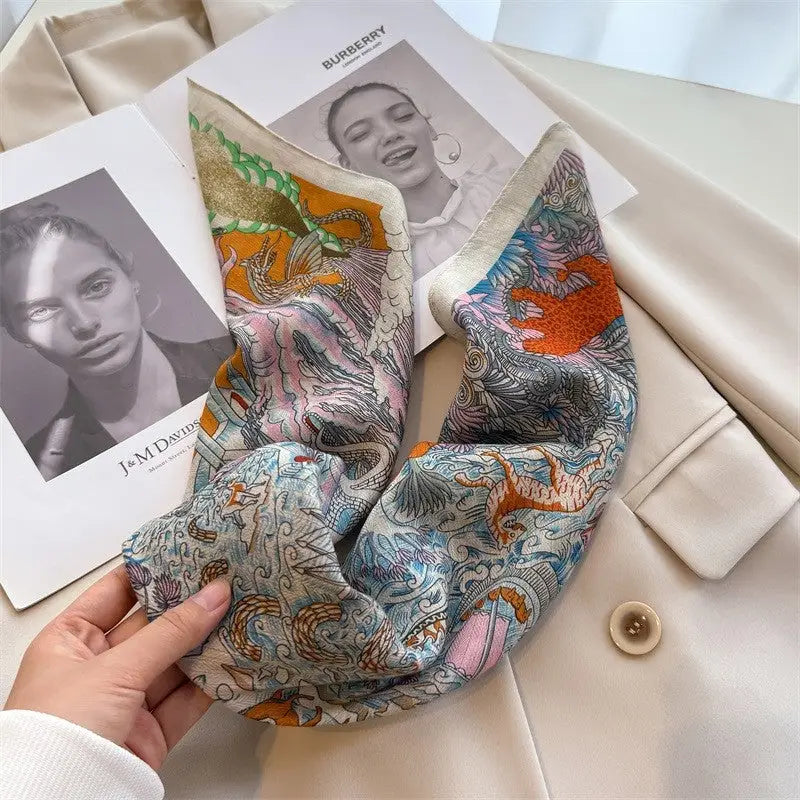 Vintage Floral Print Scarf