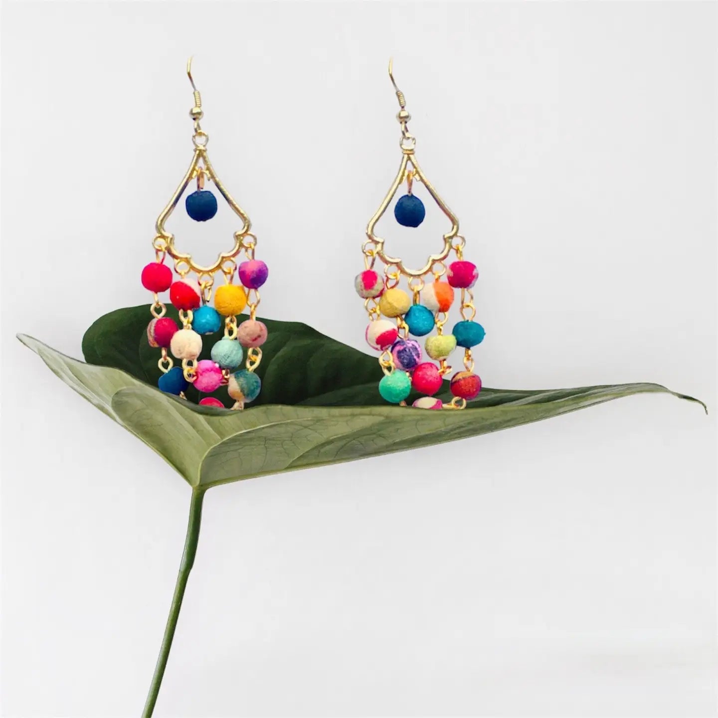 Sari Beaded Loop Earrings