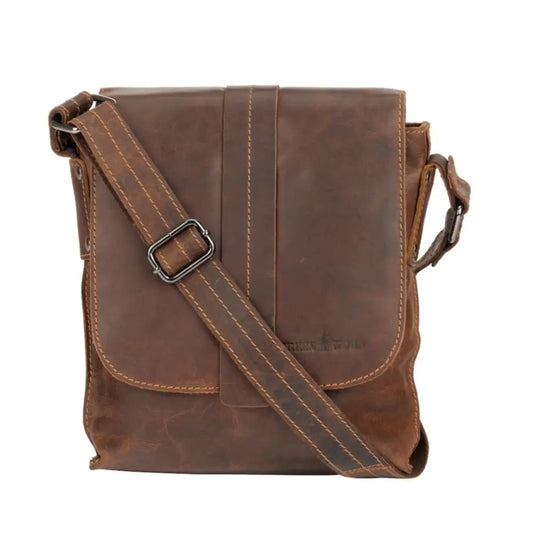 Mini Leather Messenger Bag - Sandal