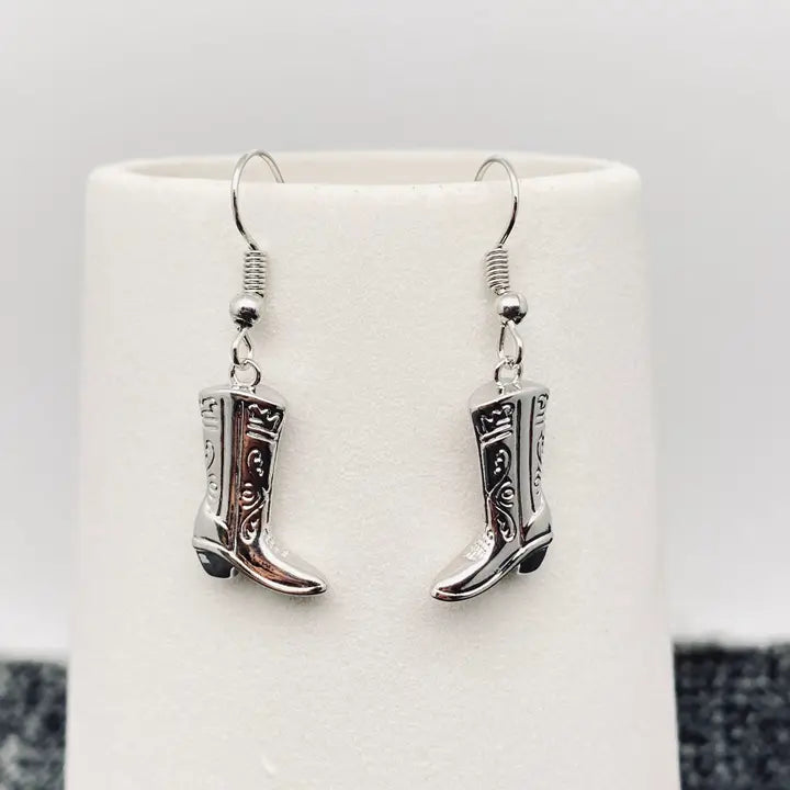 Cowgirl Dangle Boot Charm Earrings
