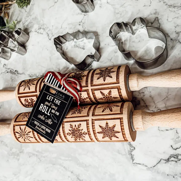 Embossed Rolling Pin & Cookie Cutter Gift Set