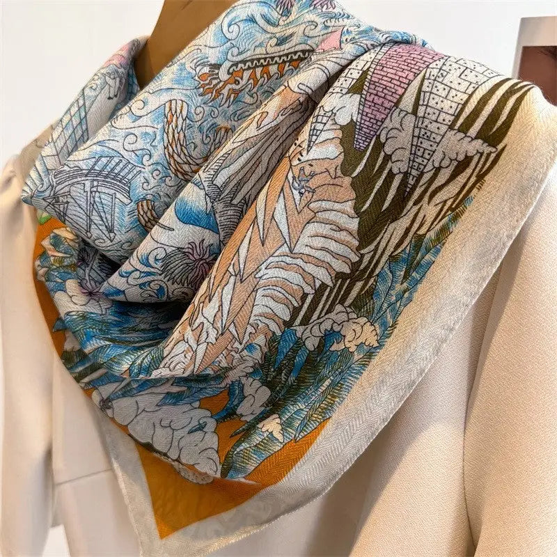 Vintage Floral Print Scarf