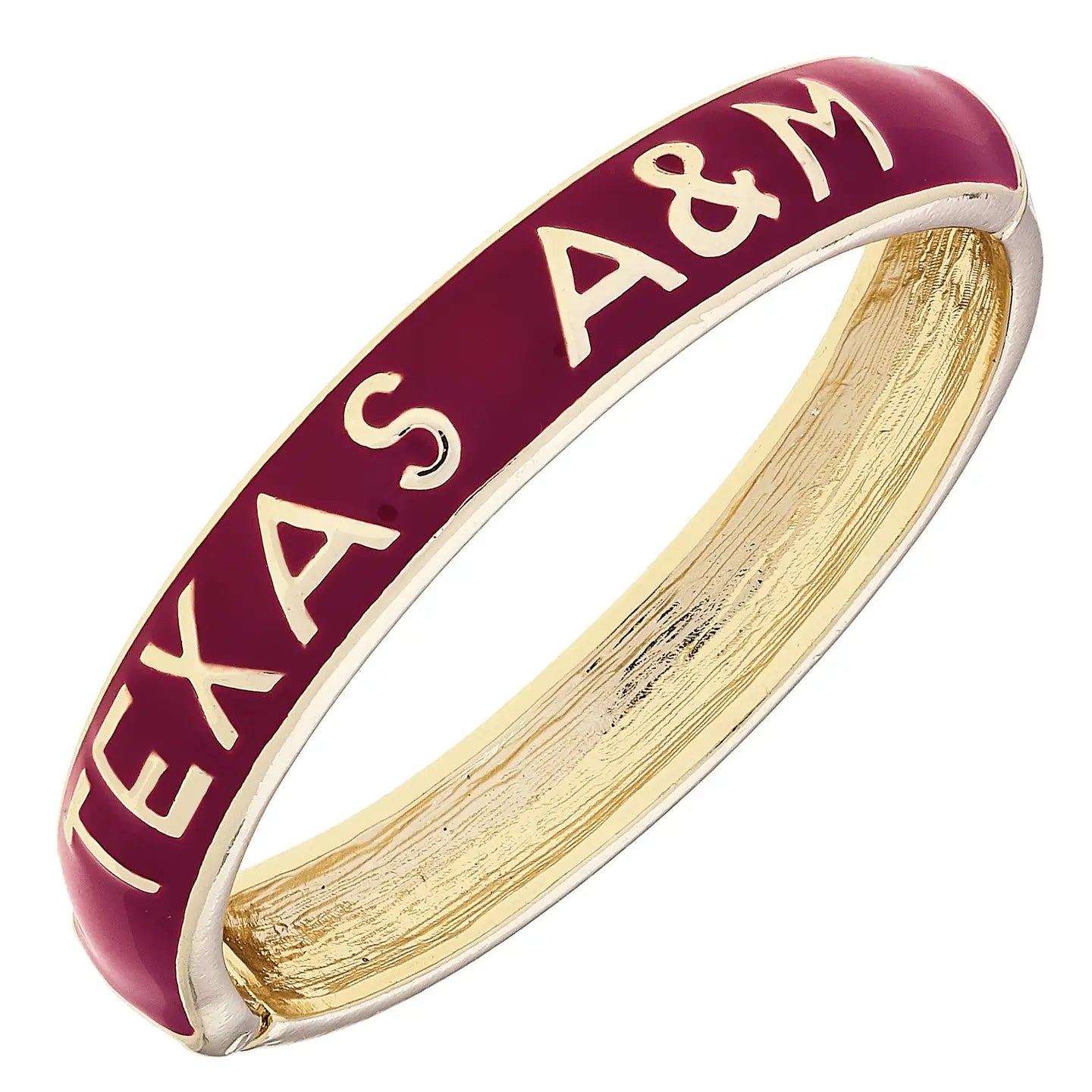 Texas A&M Enamel Hinge Bangle Bracelet