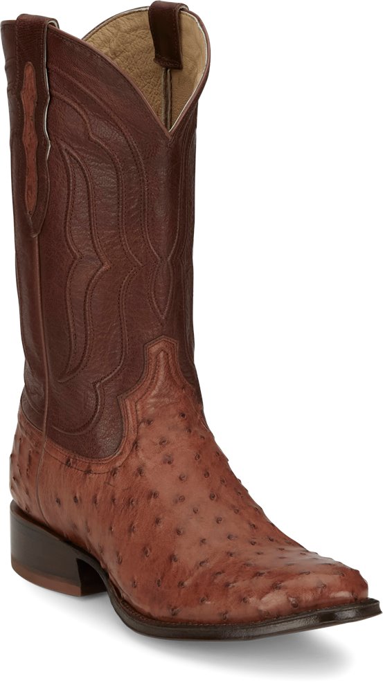 Tony Lama Men's Zony Cognac Full Quill Ostrich Boots