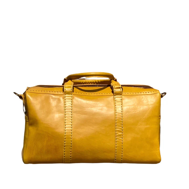 Pranee Austin Leather Duffel Bag in Citrine