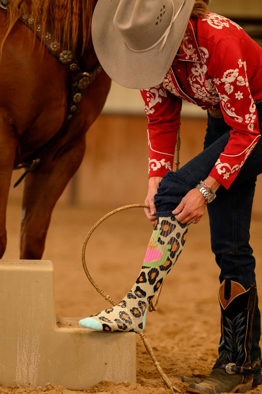 Lucky Chuck Lucky Leopard Diva Boot Socks