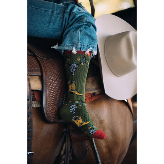 Lucky Chuck Get A Little Western Boot Socks