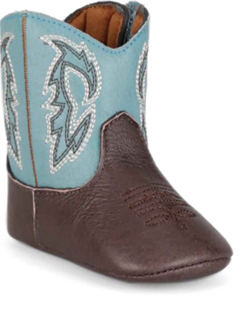 Justin Baby Blue/Brown Soft Toe Boots