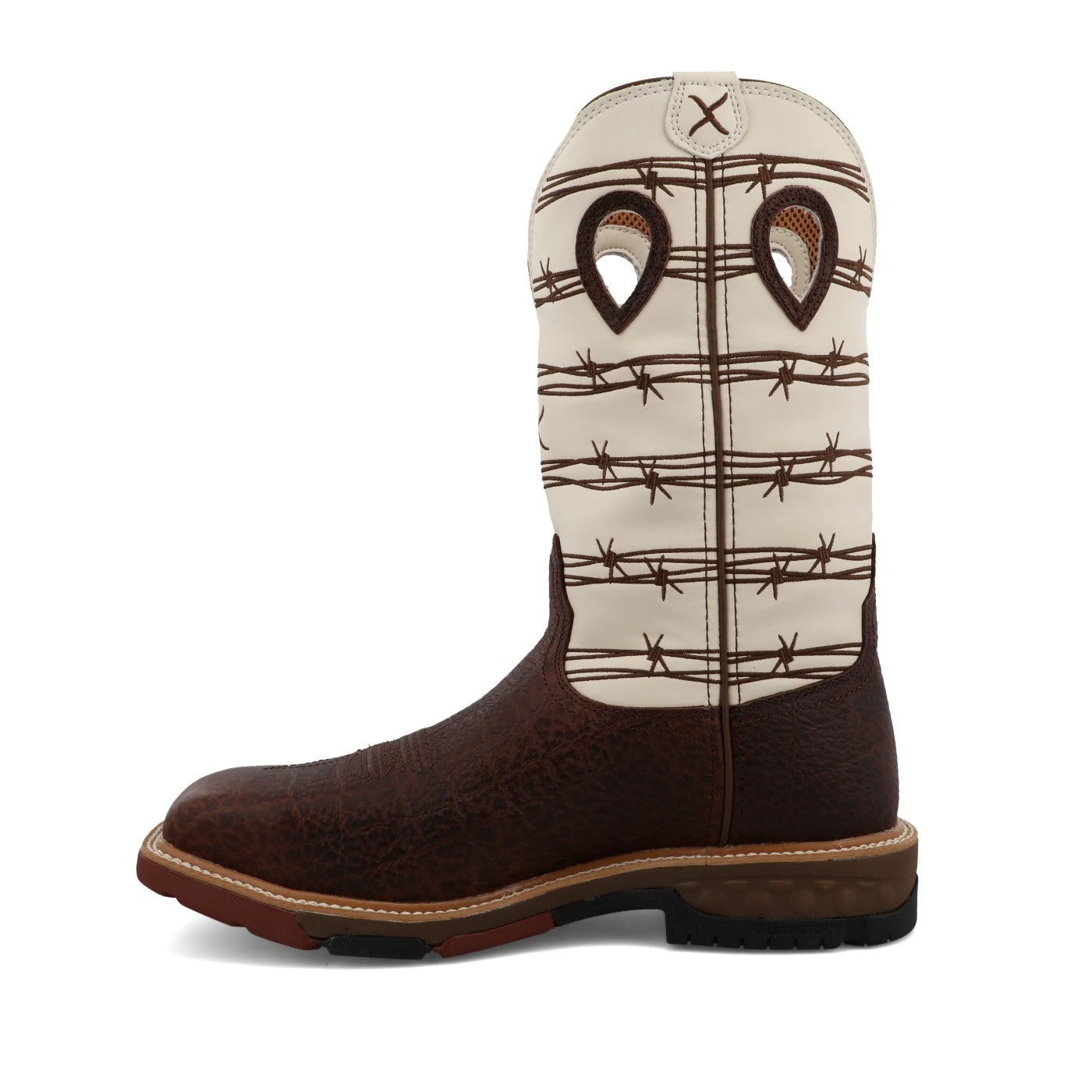 Twisted X Western Work Boot - Brown Elephant Print & Bone