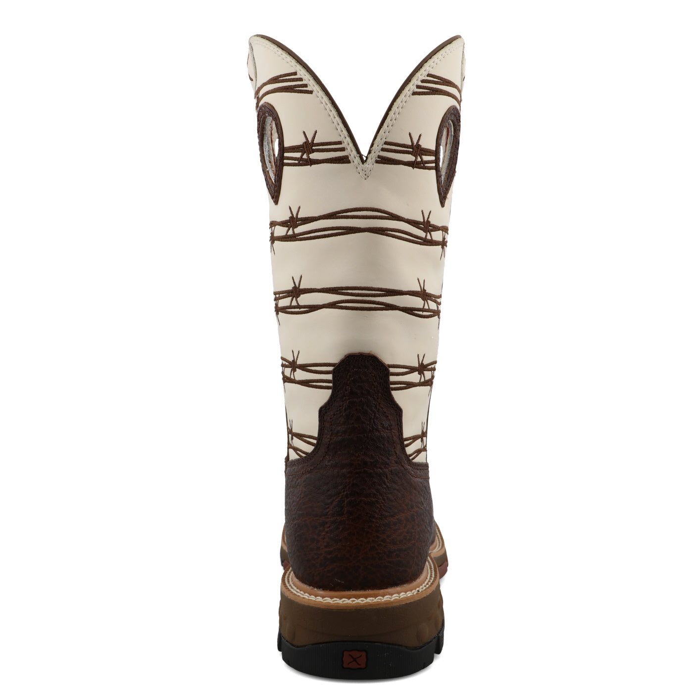 Twisted X Western Work Boot - Brown Elephant Print & Bone