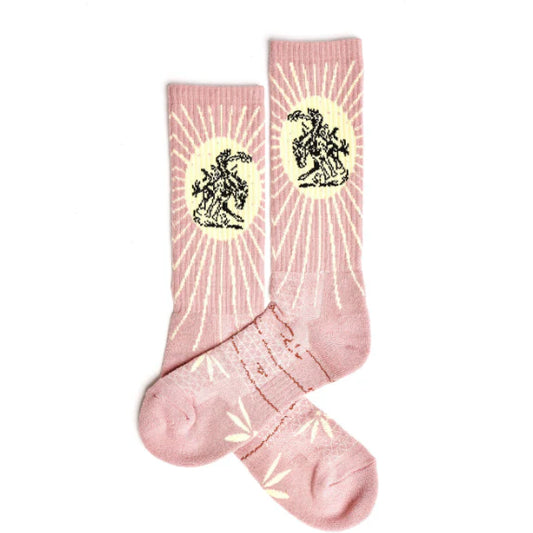 Lucky Chuck Bucking Dusty Pink Boot Socks