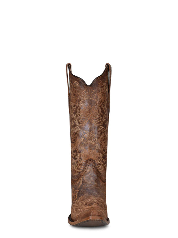 Circle G Ladies Brown Embroidery Snip Toe Boot