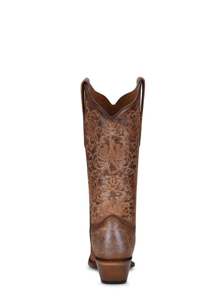 Circle G Ladies Brown Embroidery Snip Toe Boot