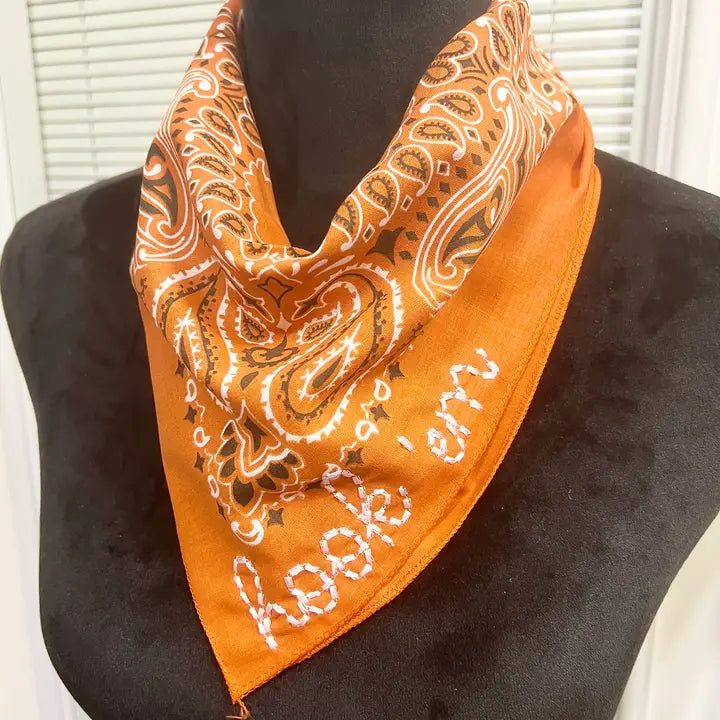 Hook 'Em Embroidered Bandana