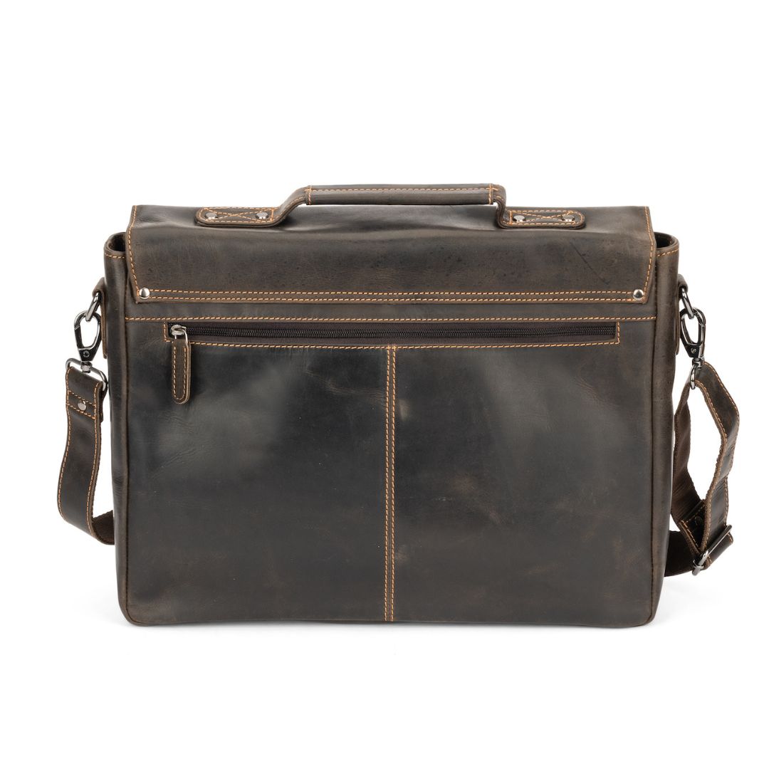 Portland Leather Laptop Bag - Brown