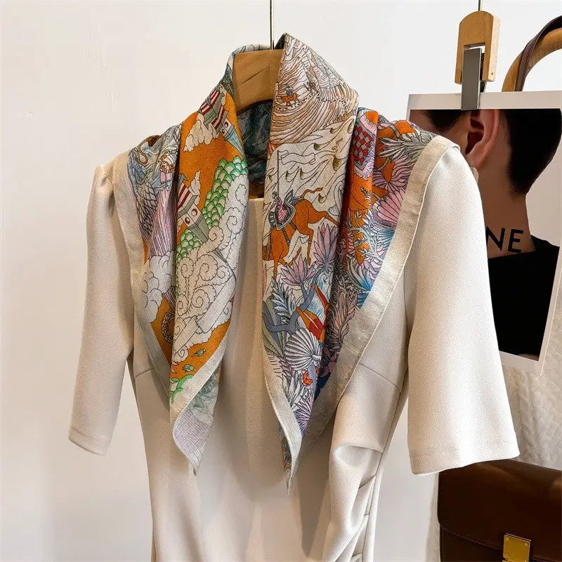 Vintage Floral Print Scarf