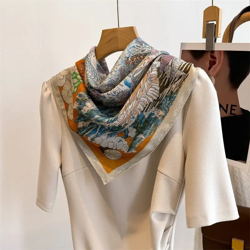 Vintage Floral Print Scarf