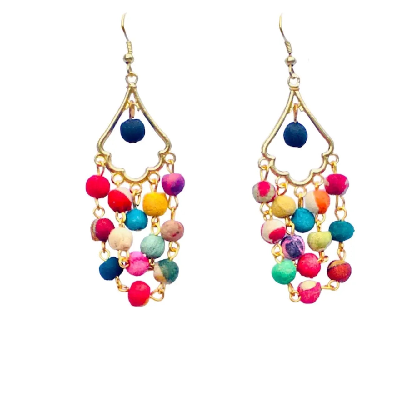 Sari Beaded Loop Earrings