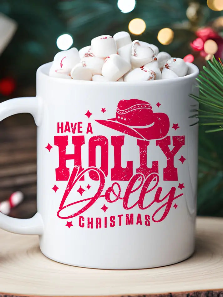 Merry Christmas Holly Coffee Mug