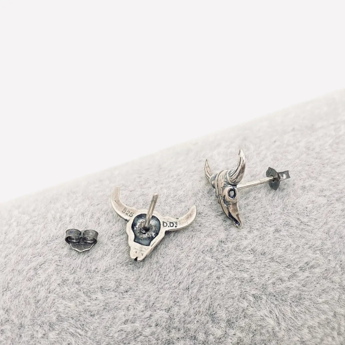 Sterling Silver Skull Stud Earrings