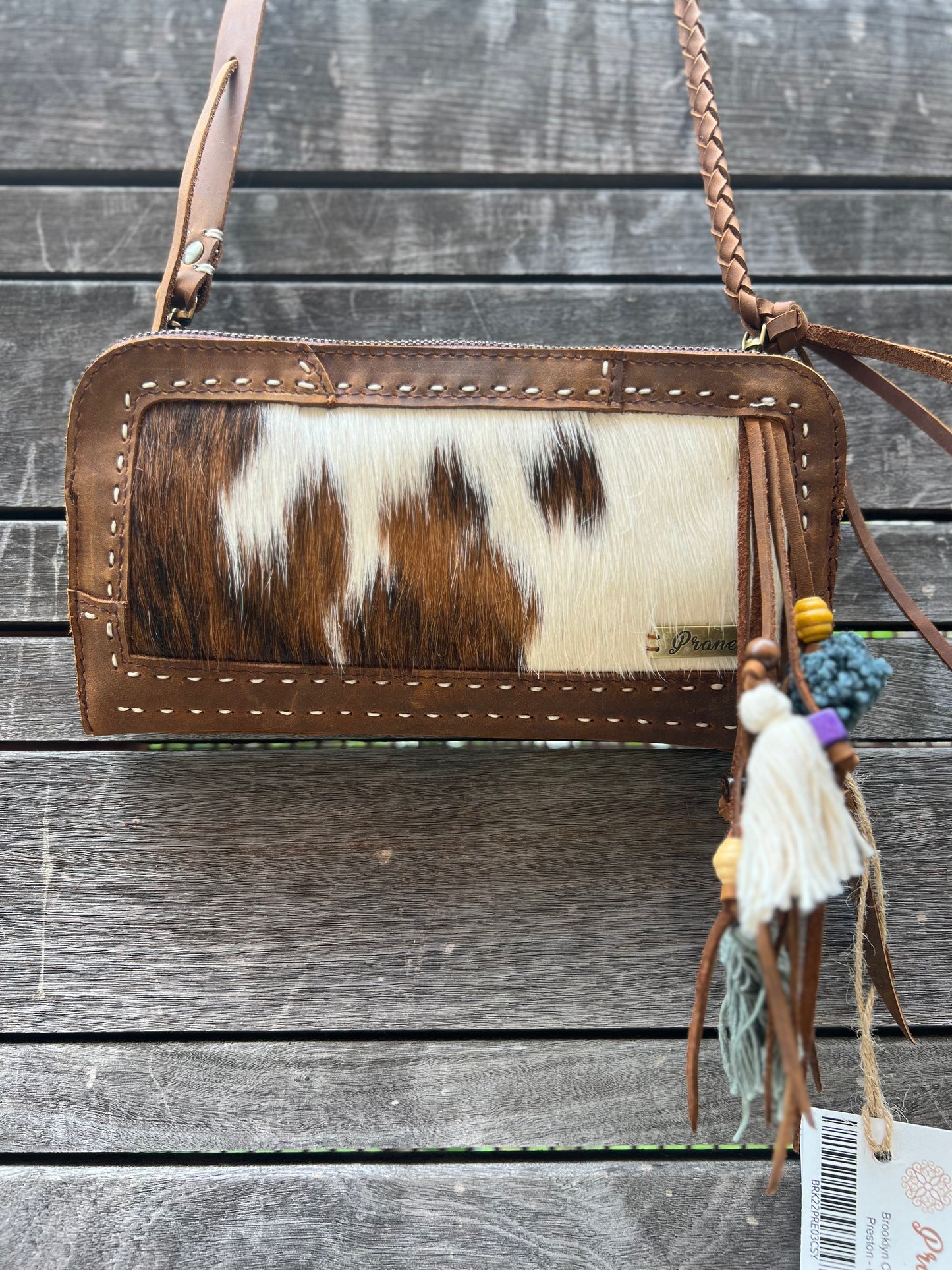 Cowhide "Preston" Leather Wristlet Bag