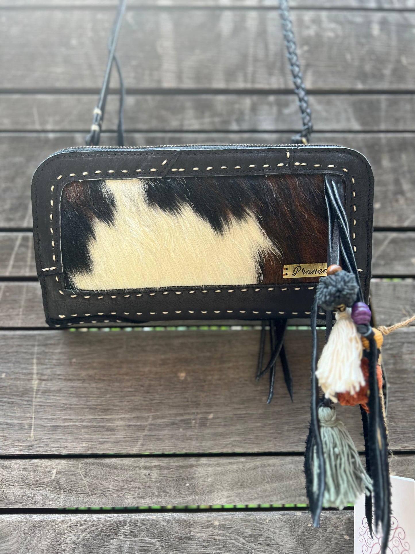 Cowhide "Preston" Leather Wristlet Bag