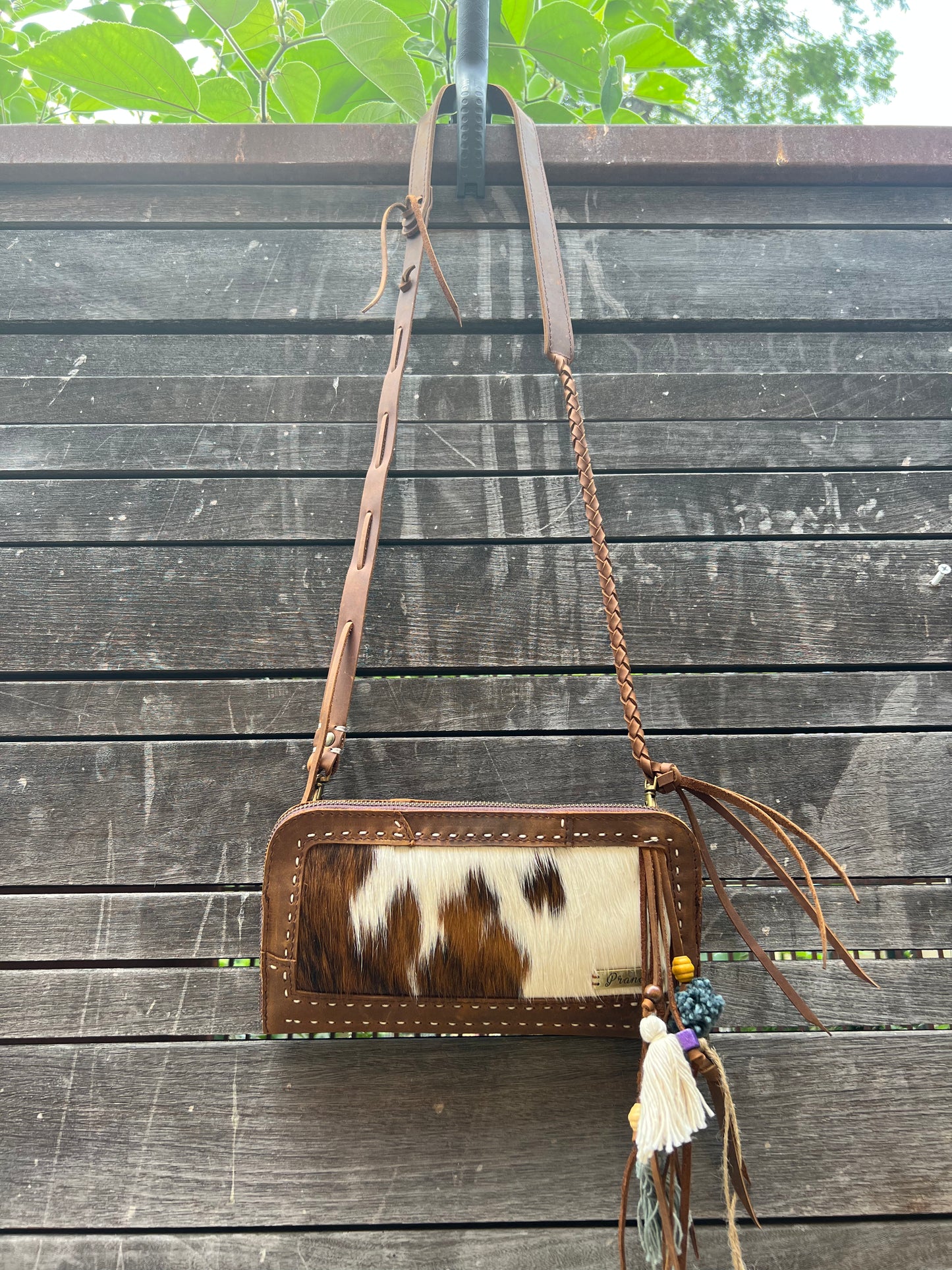 Cowhide "Preston" Leather Wristlet Bag