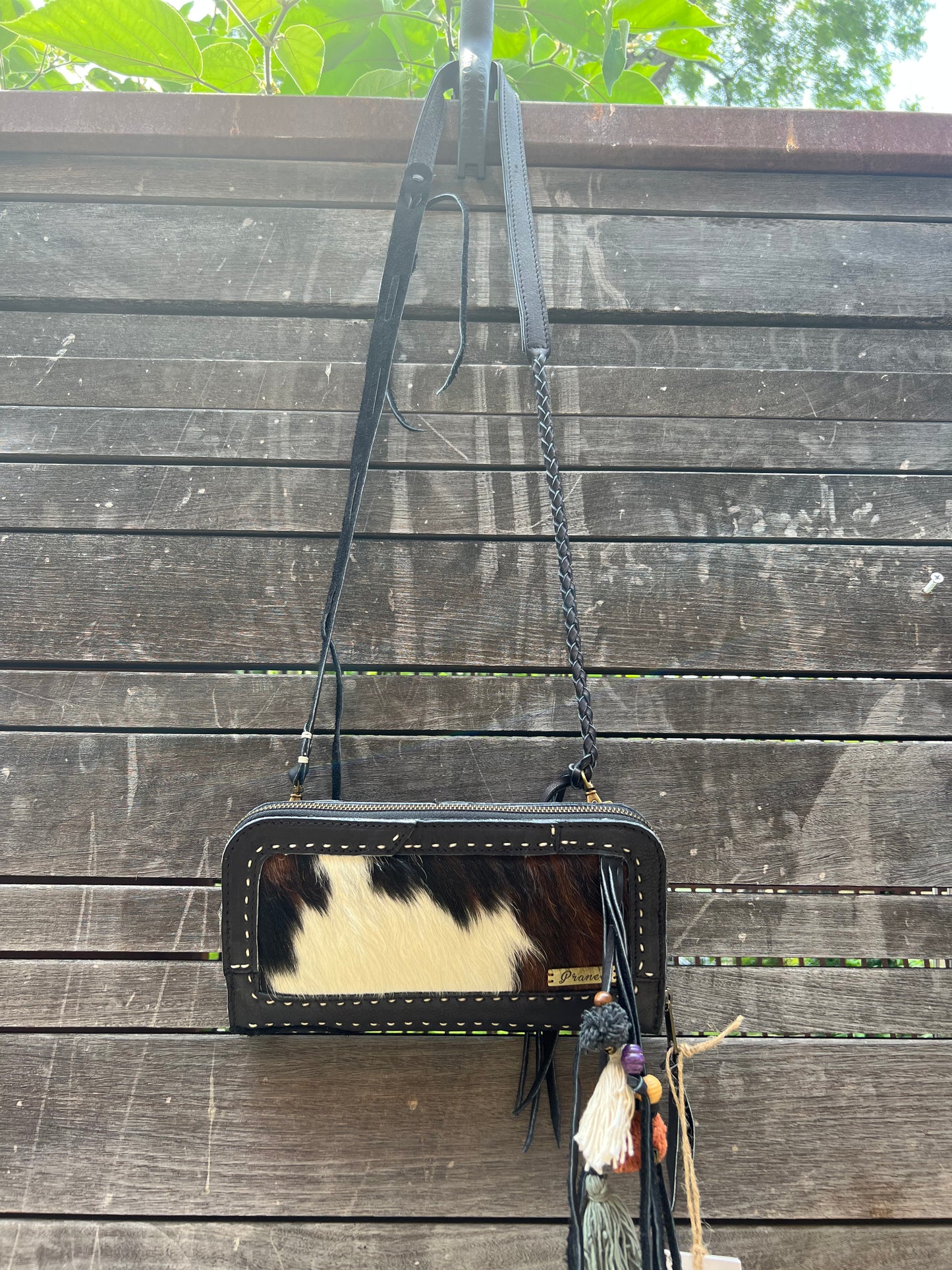 Cowhide "Preston" Leather Wristlet Bag