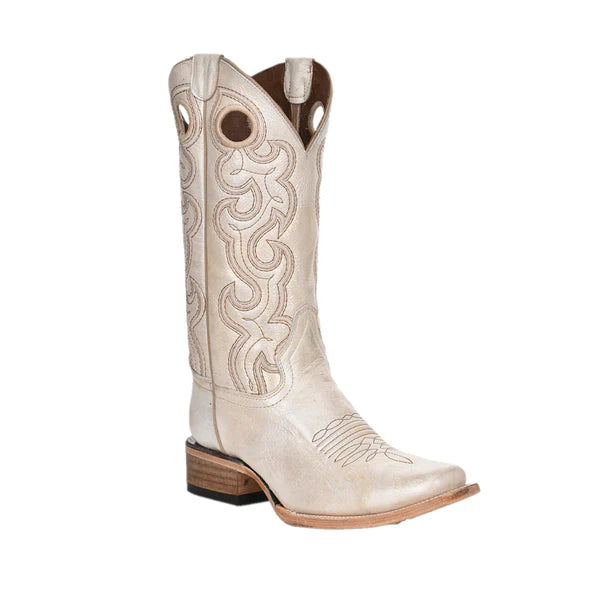 LD Pearl Cutout & Embroidery Square Toe Boot