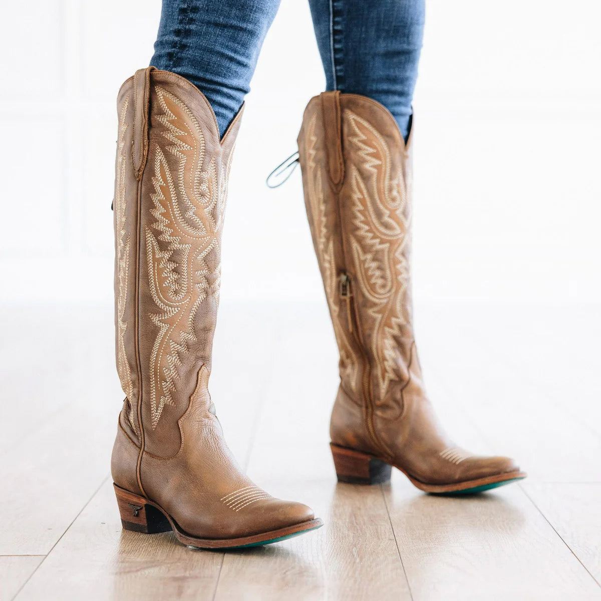 Lane Monica Lace Up Boots - Saddle