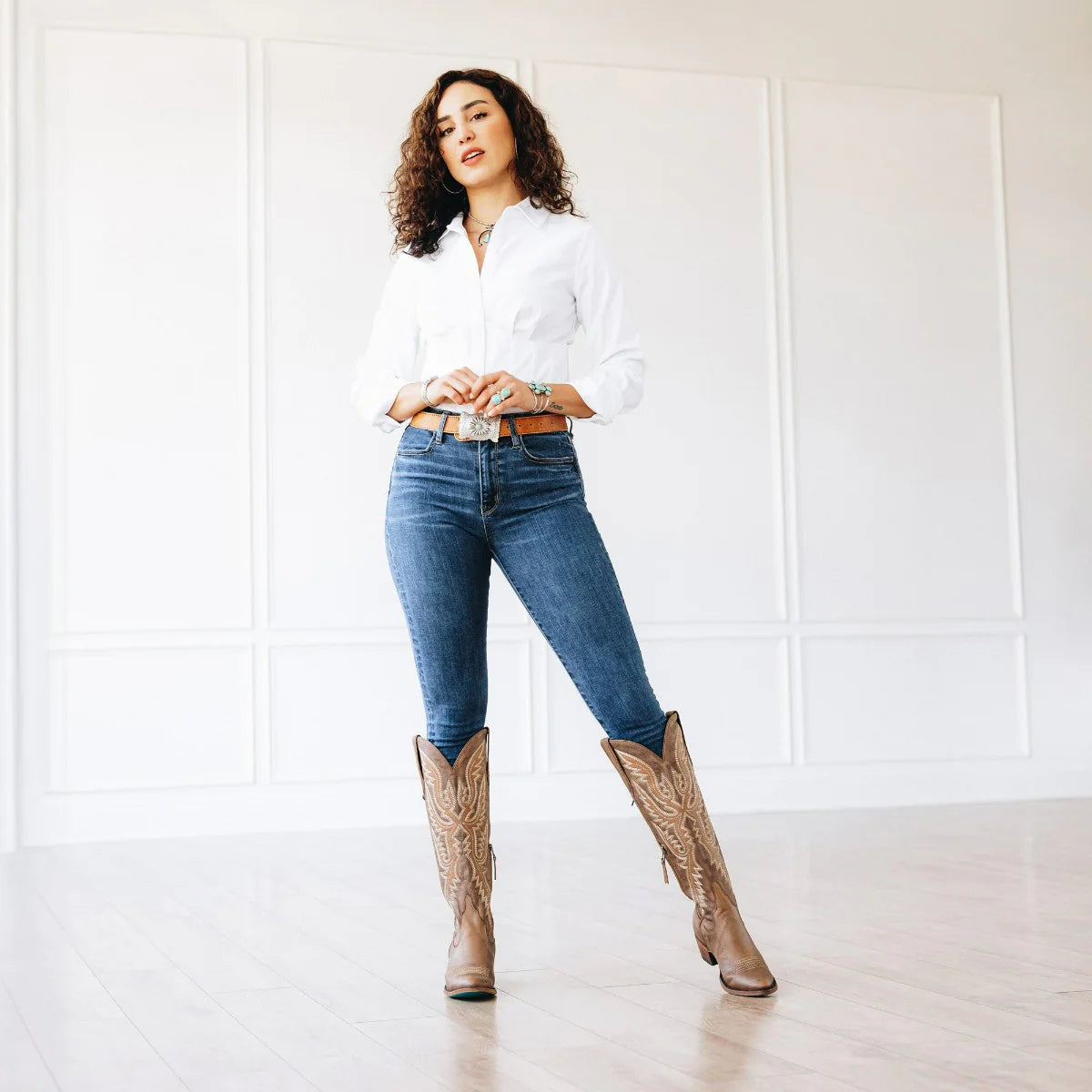 Lane Monica Lace Up Boots - Saddle