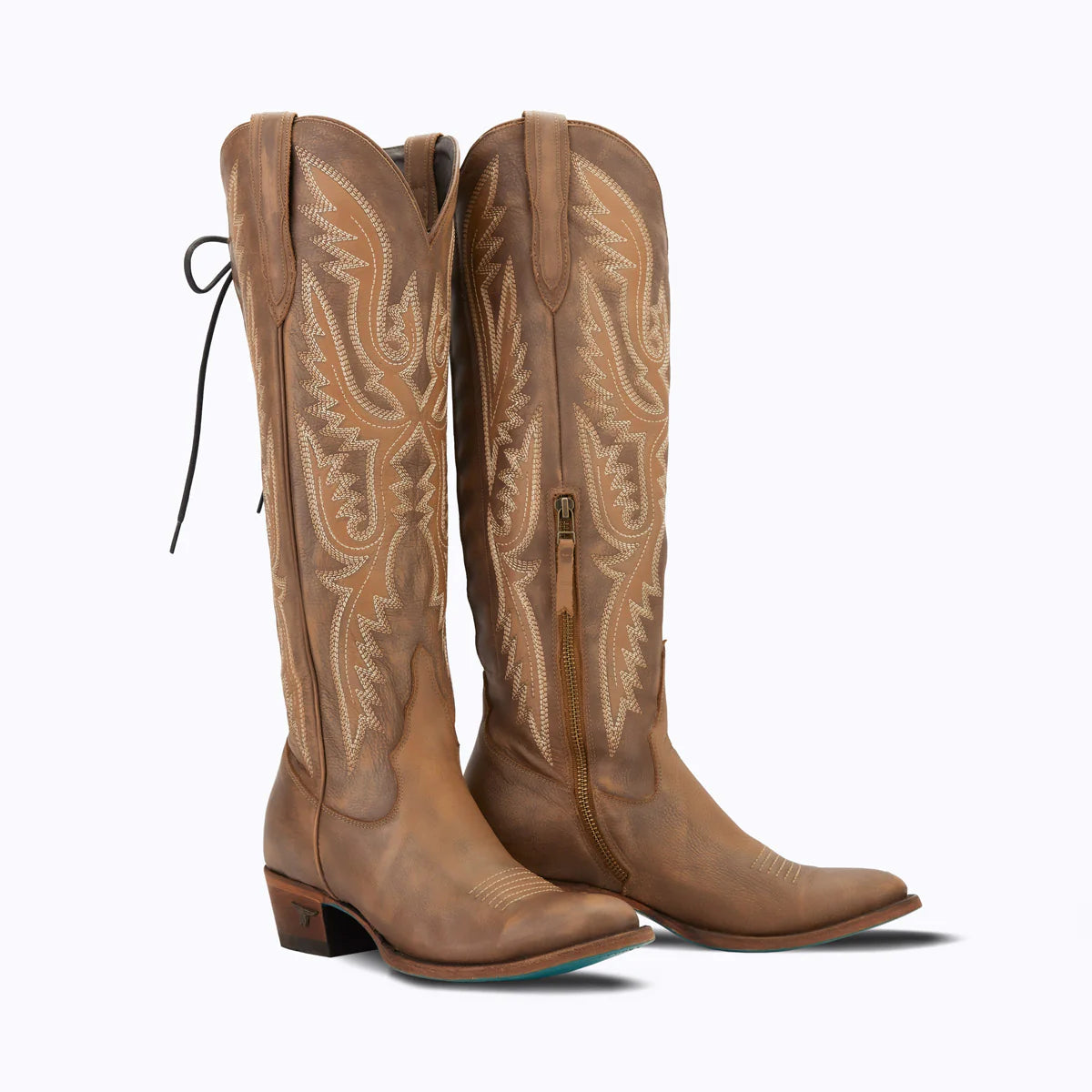 Lane Monica Lace Up Boots - Saddle