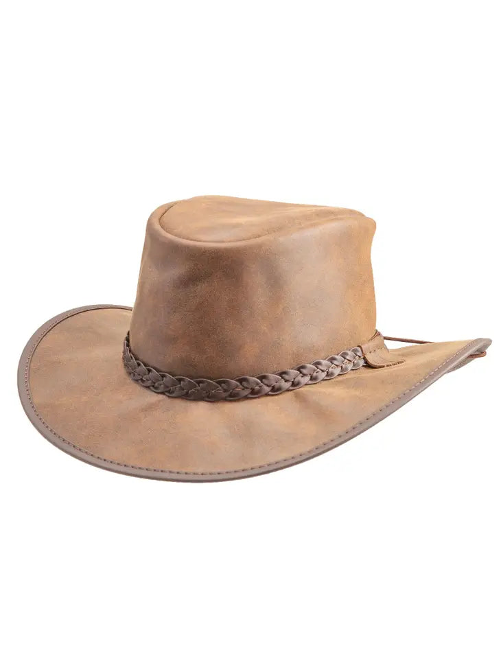 Leather Crushable Outback Hat