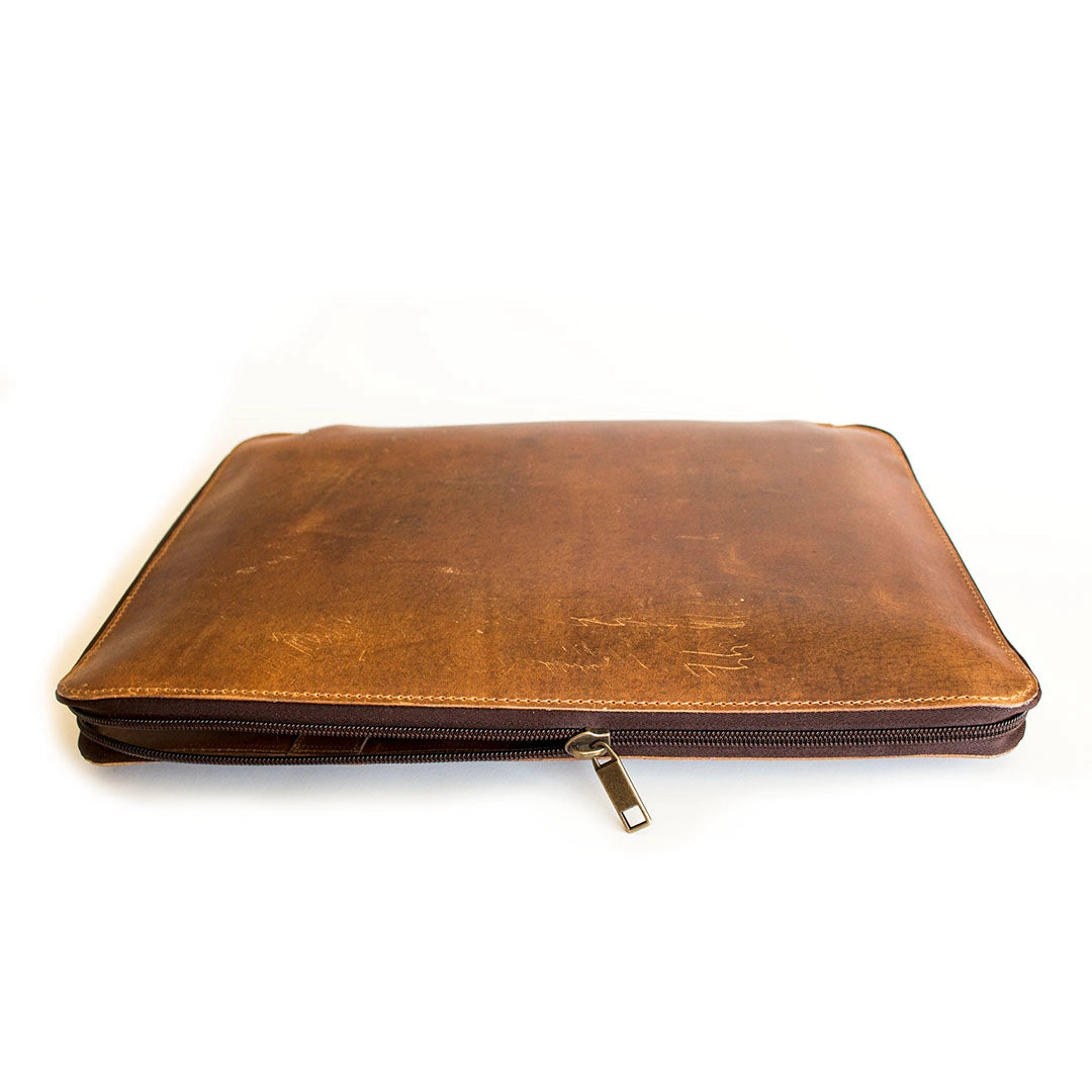 Buffalo Leather MacBook Portfolio - Antique Brown